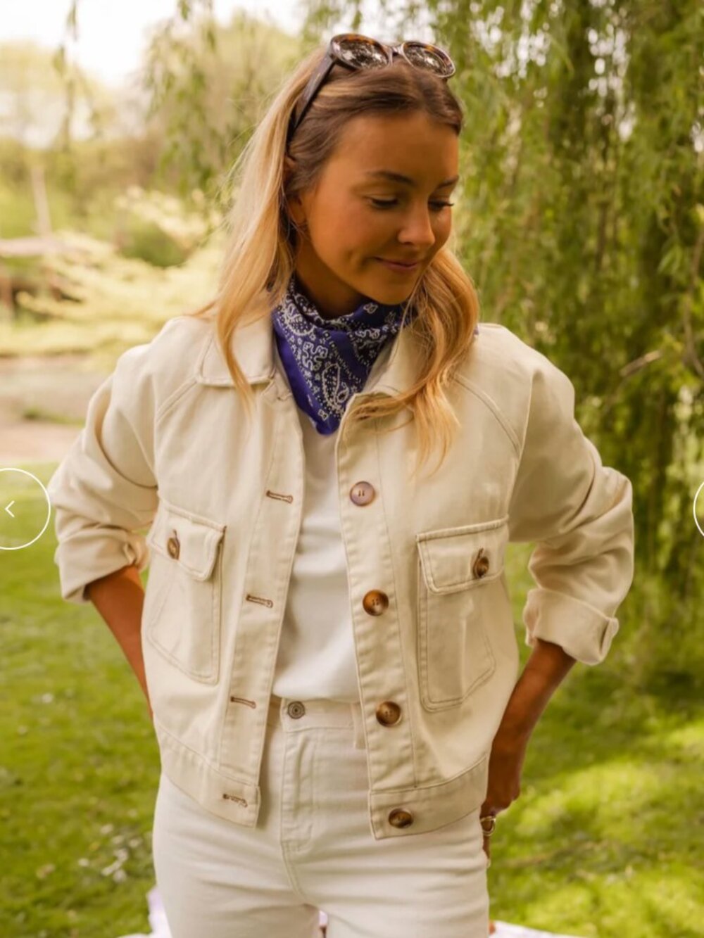 Easy Clothes Cream Denim Jacket - Small/Medium
